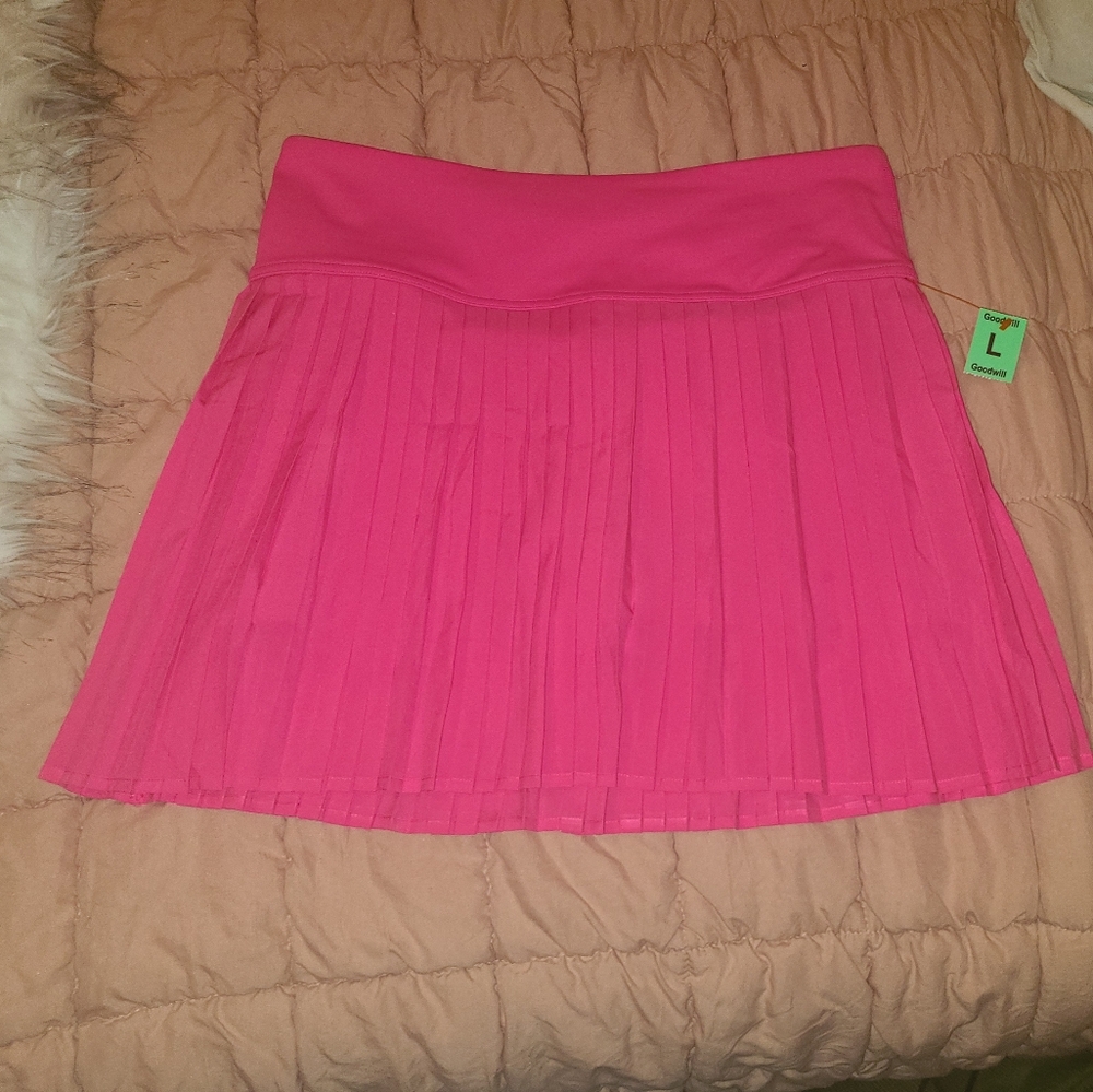 Fabletics Bright Pink Pleated Skater Skirt